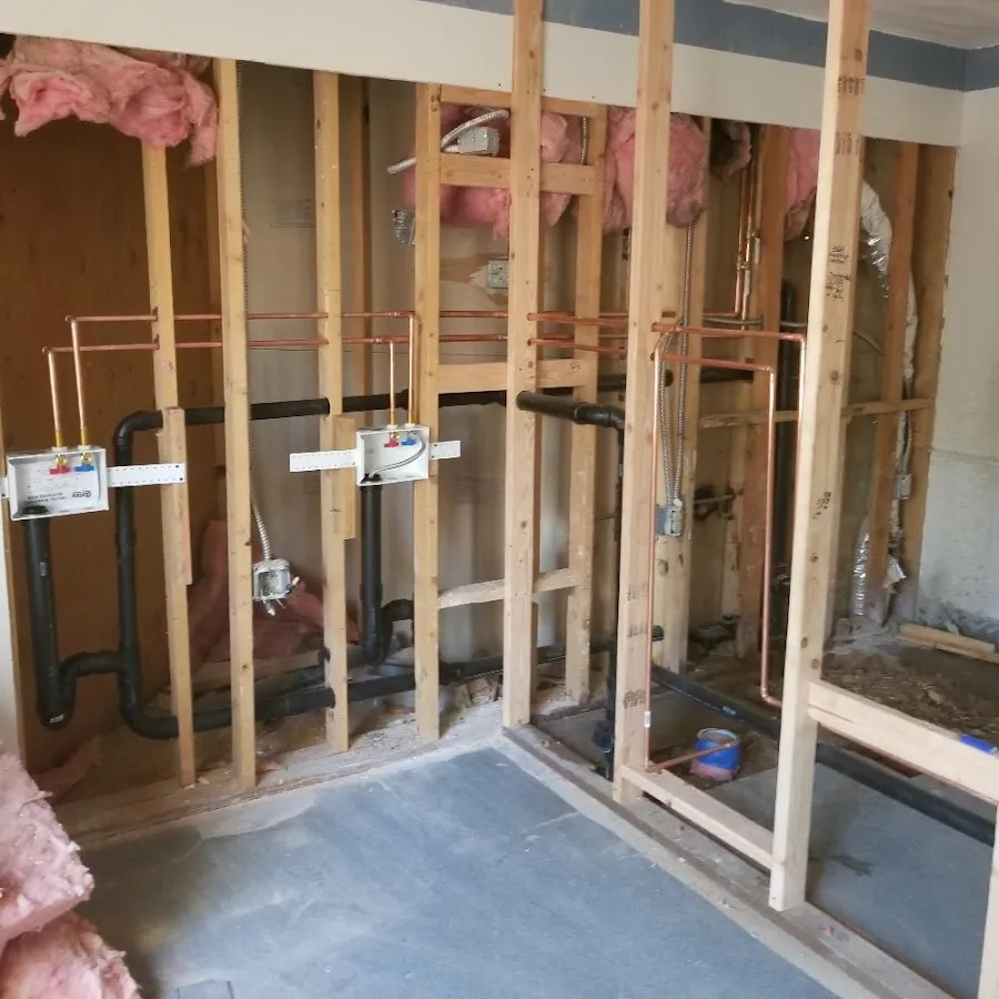 Copper pipe rough-in and plumbing installation in Breaux Bridge
